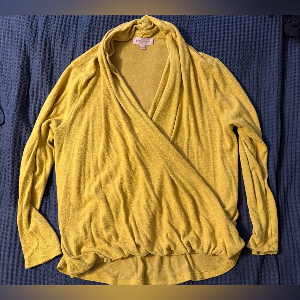 Anthropologie Philosophy Yellow Wrap Sweater